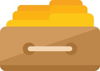 Poster - Folder drawer icon flat vector. Platform system. Consumer access isolated