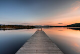 Fototapeta Pomosty - sunset on the lake