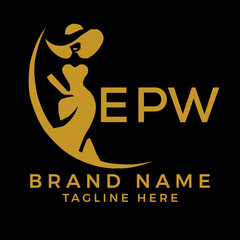 EPW fashion logo. EPW  Beauty fashion house. modeling dress jewelry. EPW fashion technology  Monogram logo design for entrepreneur and best business icon. 
