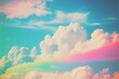 rainbow pastel watercolor sky clouds background