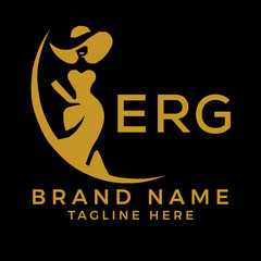 ERG fashion logo. ERG  Beauty fashion house. modeling dress jewelry. ERG fashion technology  Monogram logo design for entrepreneur and best business icon. 
