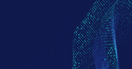 Aufkleber - Abstract particle wavy background with Futuristic technology digital hi-tech concept. Banners, flyers, and presentations. Vector illustration