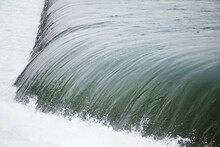 Fresh Water In The Niagara River Flows Smoothly Over A Concrete Step Just Before Niagara Falls.