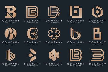 creative letter B logo icon set. design for business of luxury, elegant, simple.