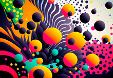 Generative AI Abstract Illustration Of A Colorful Composition That Has Balls In The Air, Beautiful Illustration, Highly Detailed And Intricate, Hypermaximalist, Elegant, Ornate, Luxury. 