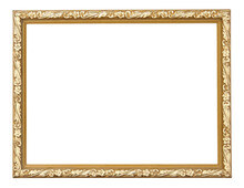 Gold Picture Frame Isolated With Clipping Path