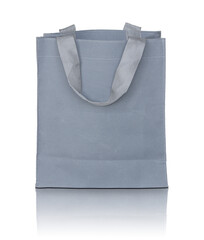 Wall Mural - gray canvas bag isolated with reflect floor for mockup