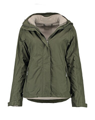 Wall Mural - Khaki green jacket with a warm lining. Military style in clothes. Isolated image on a white background.