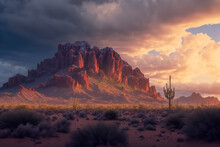 Superstition Mountains By Generative AI