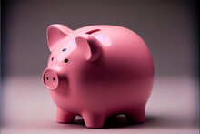 Piggy Bank In The Shape Of A Pink Pig