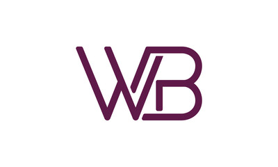 Fototapete - WB, BW logo design vector icon