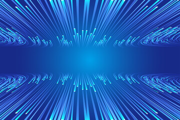 Poster - Blue lines of science and technology extending head-on