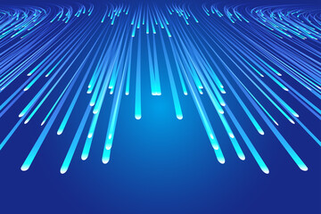Poster - Blue lines of science and technology extending head-on