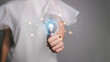 © FAMILY STOCK - User authentication system with biometric identification fingerprint username and password, cybersecurity, information security, encryption, secure Internet access, advanced, Hight technology.