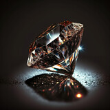 Fototapeta Kamienie - diamond, brilliant macro. Generative AI