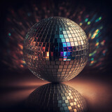 Mirror Disco Ball. Generative AI.