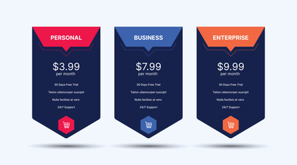 pricing table design template for websites, pricing table design, hosting table banner