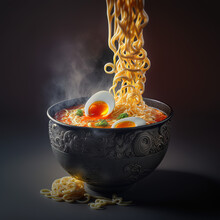 Japanese Ramen Soup. Generative AI