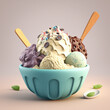 delicious ice cream in a cup. Generative AI