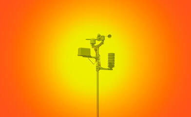 Wall Mural - weather station automatic measurement of weather parameters with clear sky and sun
