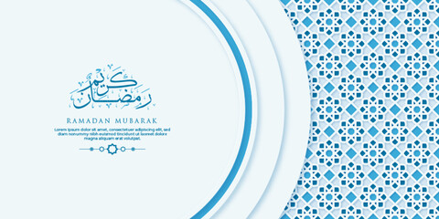 Wall Mural - Ramadan Kareem greeting Card Template With Calligraphy and Ornament. Premium Vector