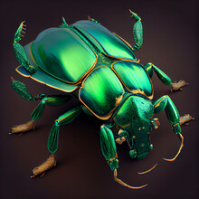 Emerald Beetle Ai Art