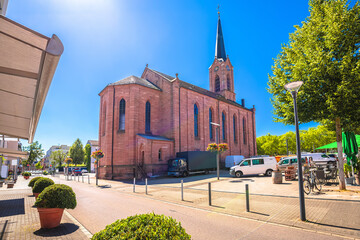 Wall Mural - Town of Kehl church and square street view