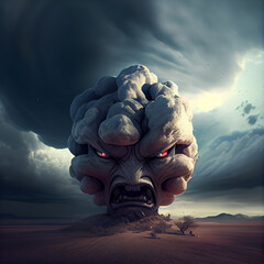 Wall Mural - Angry clouds ai art