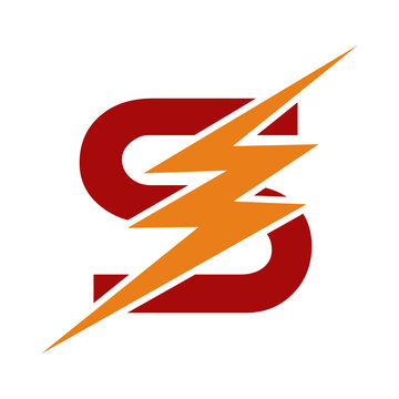 lightning symbol on a white s