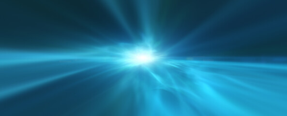 Wall Mural - futuristic travel in the universe with nebula clouds background. copy space illustration.