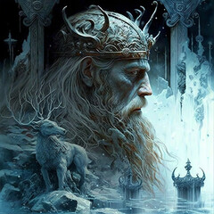 Wall Mural - A Scandinavian god in the elven realm. Alfheim is the land of the elves in Norse mythology. Alfheimr is the home of the light elves. Created with Generative AI technology.