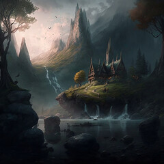 Fototapete - Alfheim is the land of the elves in Norse mythology. Alfheimr is the home of the light elves.