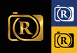Initial R monogram letter with a camera icon. Logo for photography business, and company identity