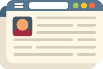 Poster - Web page icon flat vector. Platform system. Client consumer isolated