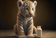 Baby Tiger Drinking Milk