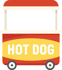 Poster - Fast food icon flat vector. Hot dog cart. Street kiosk isolated