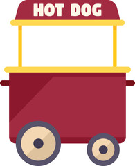 Poster - Park hotdog cart icon flat vector. Food stand. Store snack isolated