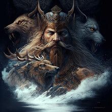 Norse Mythology Valhalla Concept.