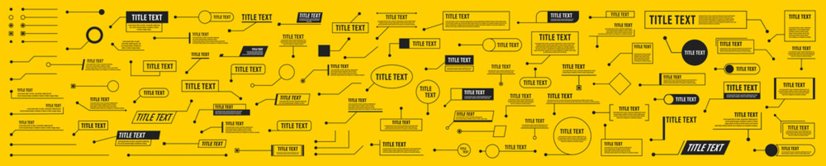 Set of Сallouts titles. Hud callout titles. Callout bar labels, window templates with information. Vector elements.