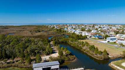 Fototapete - Hernando Beach Florida Wetlands ANd Homes On Gulf Coast
