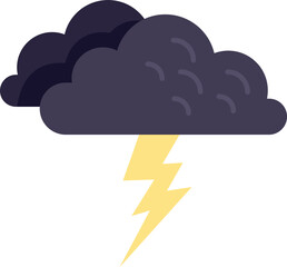 Canvas Print - Storm cloud icon flat vector. Meteo rainy. Snow cold isolated