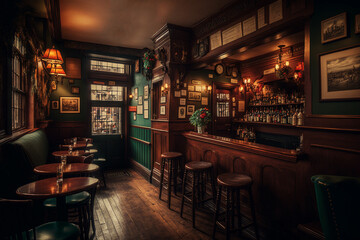 Generative AI illustration of irish pub