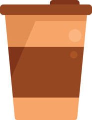 Sticker - Coffee cup icon flat vector. Cafe espresso. Emoji cream isolated