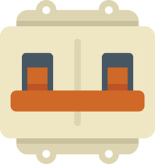 Poster - short breaker icon flat vector. fuse panel. safety power isolated