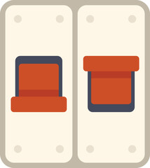 Poster - power breaker icon flat vector. fuse box. safety power isolated