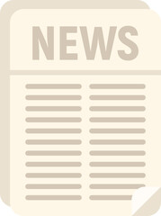 Poster - Newspaper story icon flat vector. Web page. Article media isolated