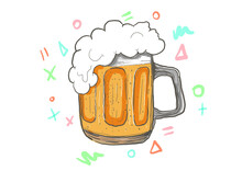 Ilustración Jarra De Cerveza Con Espuma 