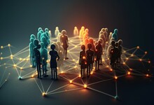 Social Network Connection Concept, Community Generativce Ai Illustration