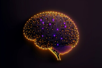 Wall Mural - Artificial intelligence, abstract brains. sketch art for artist creativity and inspiration. generative AI