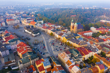 Wall Mural - Panoramic view from above on the city Jihlava. Czech Republic